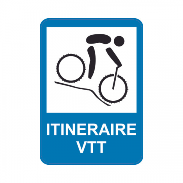 Panneau d'info rectangle Sticker 35x50cm "Itinéraire VTT" REC-STI214